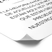 これらのキャンドルが燃える スペイン語の結婚式追悼看板 ポスター (角)