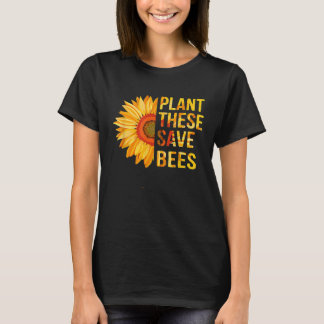 これらのハチ救ヒマワリ受粉者を植える Tシャツ