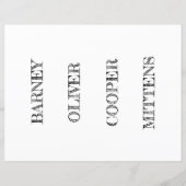 これらのブックマークにペットの写真と名前を追加 (裏面)