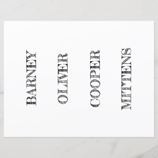 これらのブックマークにペットの写真と名前を追加 (裏面)