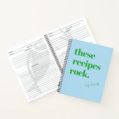 これらのレシピカラフルロックブルーとグリーンレシピ ノートブック (内部)