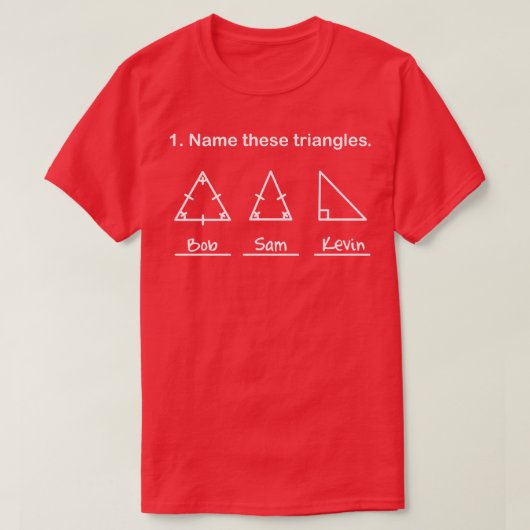 これらの三角形にMath Geometryおもしろい Questionという名前を付ける Tシャツ (デザイン正面)