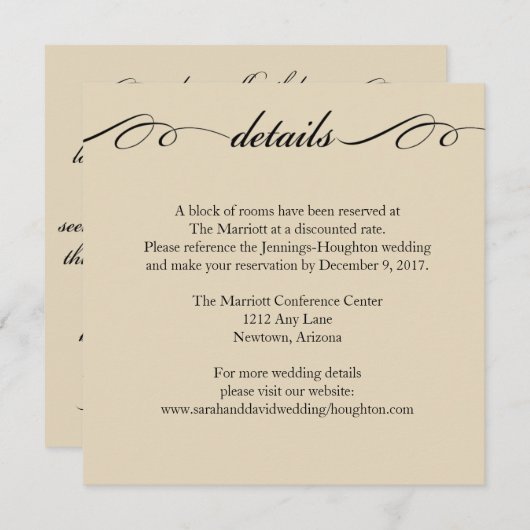 これらの中で最も偉大なものは愛のウェディング詳細カード 招待状 (正面/裏面)