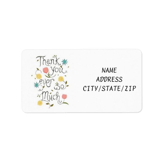 これらの住所 シールで*ありがとう*と言素晴らしう ラベル (正面)