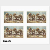 これらの可愛いヴィンテージパピーステッカーをパーソナライズ 長方形シール (シート)