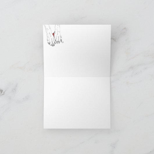 これらの手もしは、犬の足のグリーティングカードを話すことができる カード (内部)