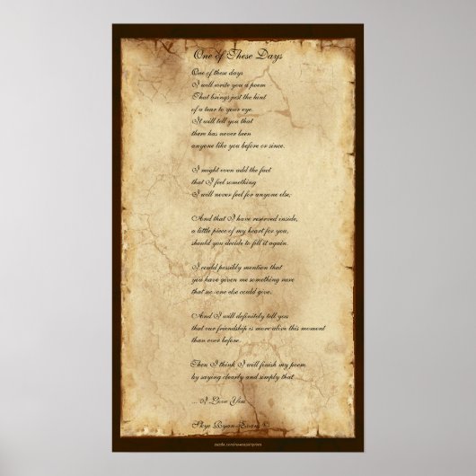 「これらの日の一つ」友情の詩のポスター ポスター (正面)