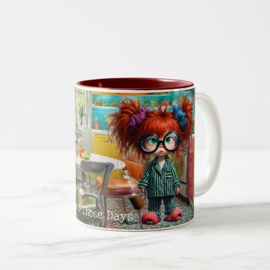 これらの日の1つ(オプションのカスタマイズ) ツートーンマグカップ (正面右)