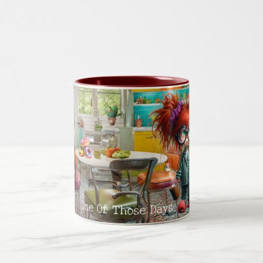 これらの日の1つ（オプションのカスタマイズ） ツートーンマグカップ (中央)