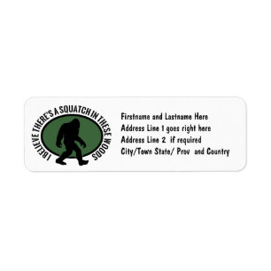 これらの森のクールな楕円形のSquatch ラベル