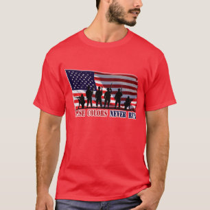 これらの色は決してTシャツを走りません(赤い) Tシャツ