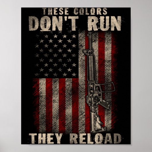 これらの色は流れない リロードする アメリカ製銃 ポスター (正面)