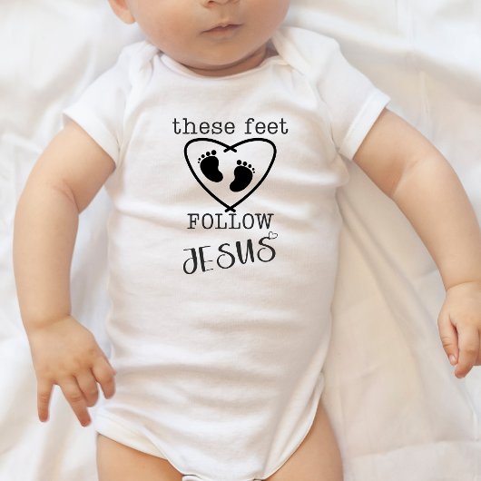 これらの足後を追ス・イエス ベビーボディスーツ