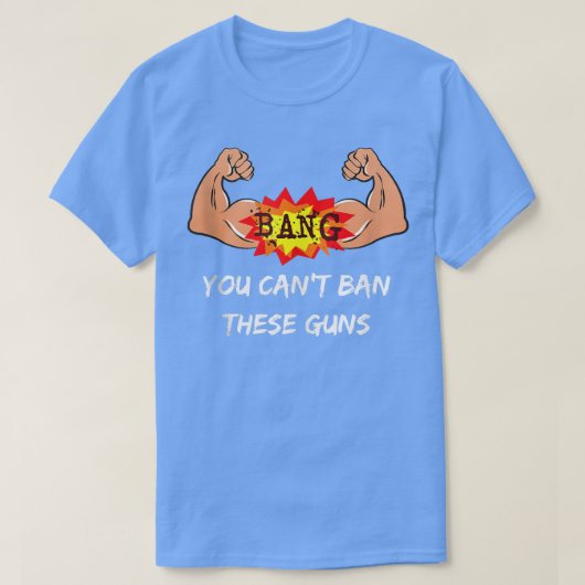 これらの銃を禁止できないサポーターのジムラット体建物 Tシャツ (デザイン正面)