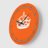 これをカスタマイズためにオレンジの穏やかな王冠アイコンを保って下さい ラージ壁時計 (傾斜)