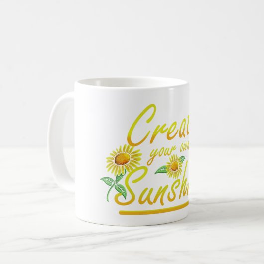 これを使って太陽の光を作感動的る コーヒーマグカップ (正面左)