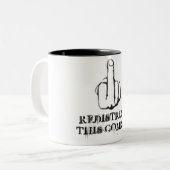 これを再分配して下さい! ツートーンマグカップ (正面左)