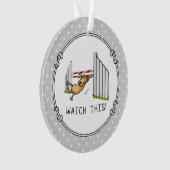 これを見ろ!犬 – 敏捷性のおもしろい犬をスイング オーナメント (正面)