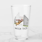 これを見ろ！犬 – 敏捷性のおもしろい犬をスイング タンブラーグラス (裏面)