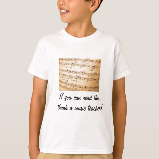 これを読むことができたら音楽の先生を感謝していして下さい Tシャツ (正面)