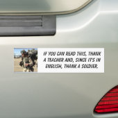 これを読むことができれば兵士、thankaの先生… バンパーステッカー (車上)