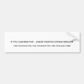 これを読むことができれば… あなたの続くDを…調節して下さい バンパーステッカー (正面)