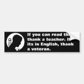 これを読むことができれば(退役軍人) バンパーステッカー (正面)