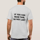 これを読むことができればIm最後 Tシャツ (裏面)