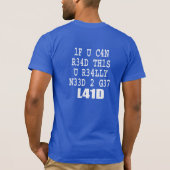 これを読めるなら Tシャツ (裏面)