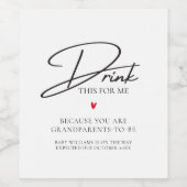 これを飲んで私におもしろいベビー告知 ワインラベル (シングルラベル)