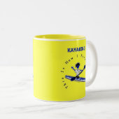 これカヤックを漕ぐことは私がいかに転がるかです ツートーンマグカップ (正面右)