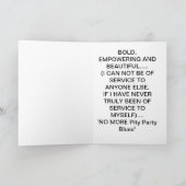 これ以上の同情のパーティーの青の挨拶状 カード (内部)