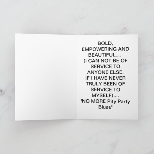 これ以上の同情のパーティーの青の挨拶状 カード (内部)