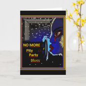 これ以上の同情のパーティーの青の挨拶状 カード (黄色い花)