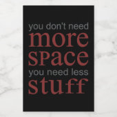 これ以上の宇宙は不要。必要な物を減らす。 フードラベル (シングルラベル)