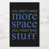 これ以上の宇宙は不要。必要な物を減らす。 フードラベル (シングルラベル)