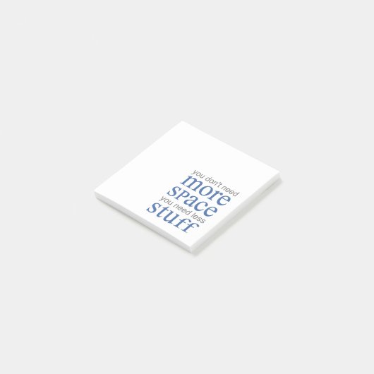 これ以上の宇宙は不要。必要な物を減らす。 ポストイット (アングル)