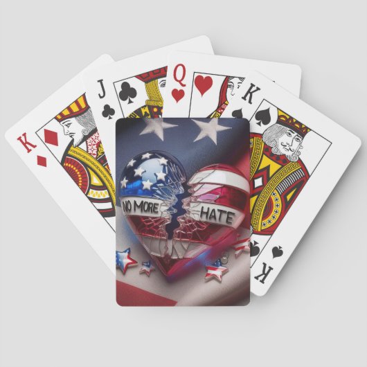 これ以上の憎しみは、愛国心の壊れたハート トランプ (裏面)