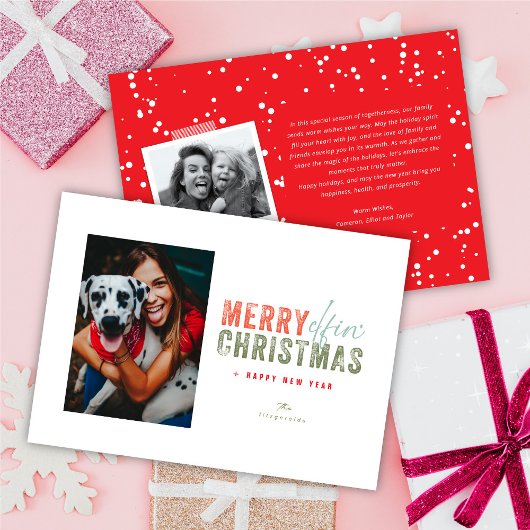 これ以上の日シンプルのおもしろいクリスマスフォト シーズンカード