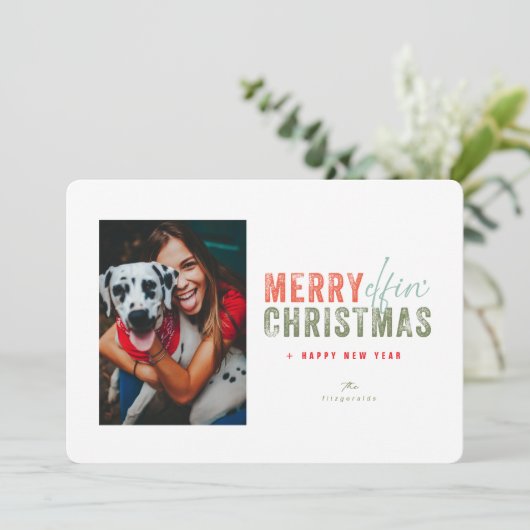 これ以上の日シンプルのおもしろいクリスマスフォト シーズンカード (スタンド正面)