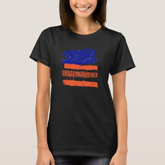これ以上の沈黙の終わりの銃の暴力のアンチ銃規制 Tシャツ (正面)
