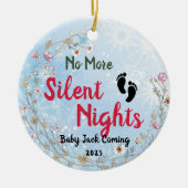 これ以上の静か夜のベビーパパママが期待 セラミックオーナメント (正面)