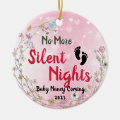 これ以上の静か夜のベビーパパママが期待 セラミックオーナメント (正面)