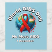 これ以上エイズはない。世界エイズデー ワインラベル (シングルラベル)