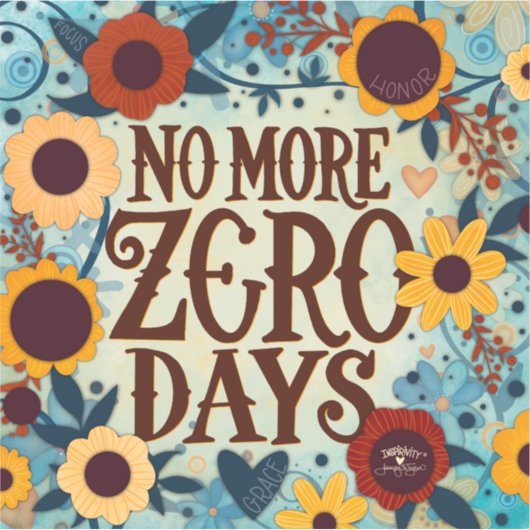 これ以上ゼロ日奨励フローラ引用文 シール (正面)