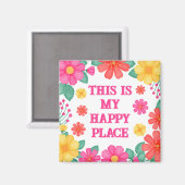 これ感動的は私のハッピーな場所フローラ マグネット (正面/裏面)