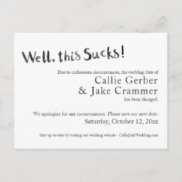 これ最低の延期結婚はがき ポストカード