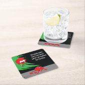 こわされたおもしろいなクリスマスのコースターを得て下さい スクエアペーパーコースター (インサイチュ)