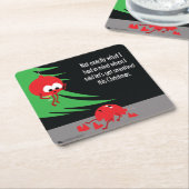 こわされたおもしろいなクリスマスのコースターを得て下さい スクエアペーパーコースター (アングル)