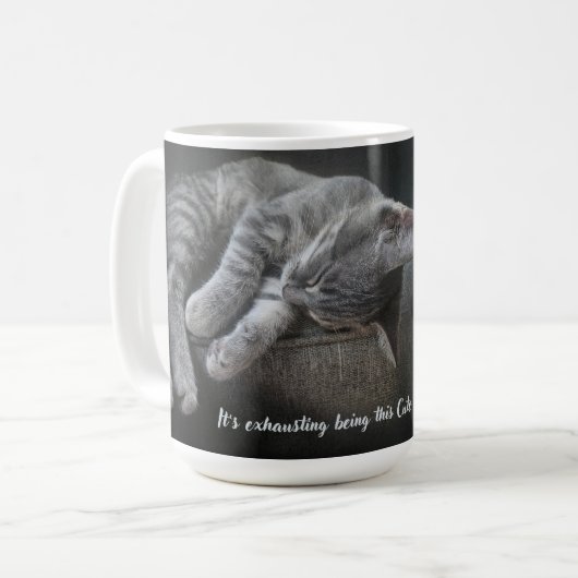 こんなに可愛くて疲れてる コーヒーマグカップ (正面左)